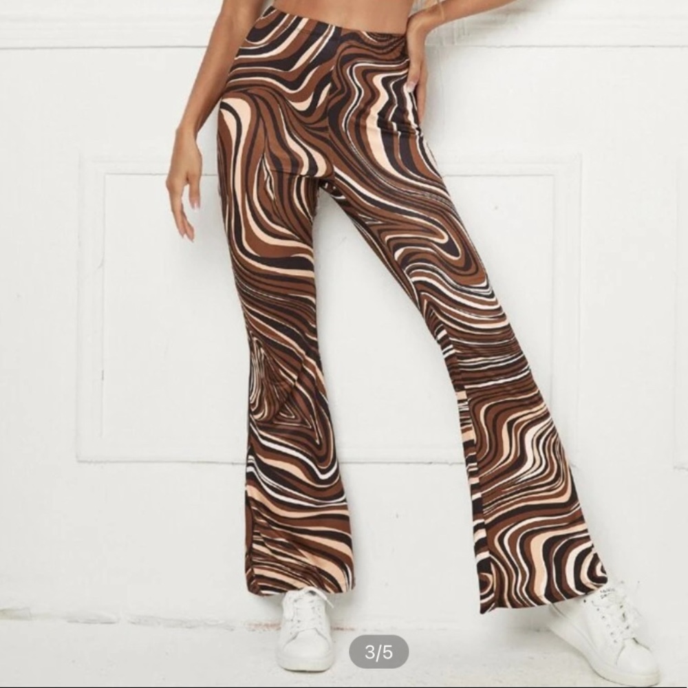 Patterned Flare Pants